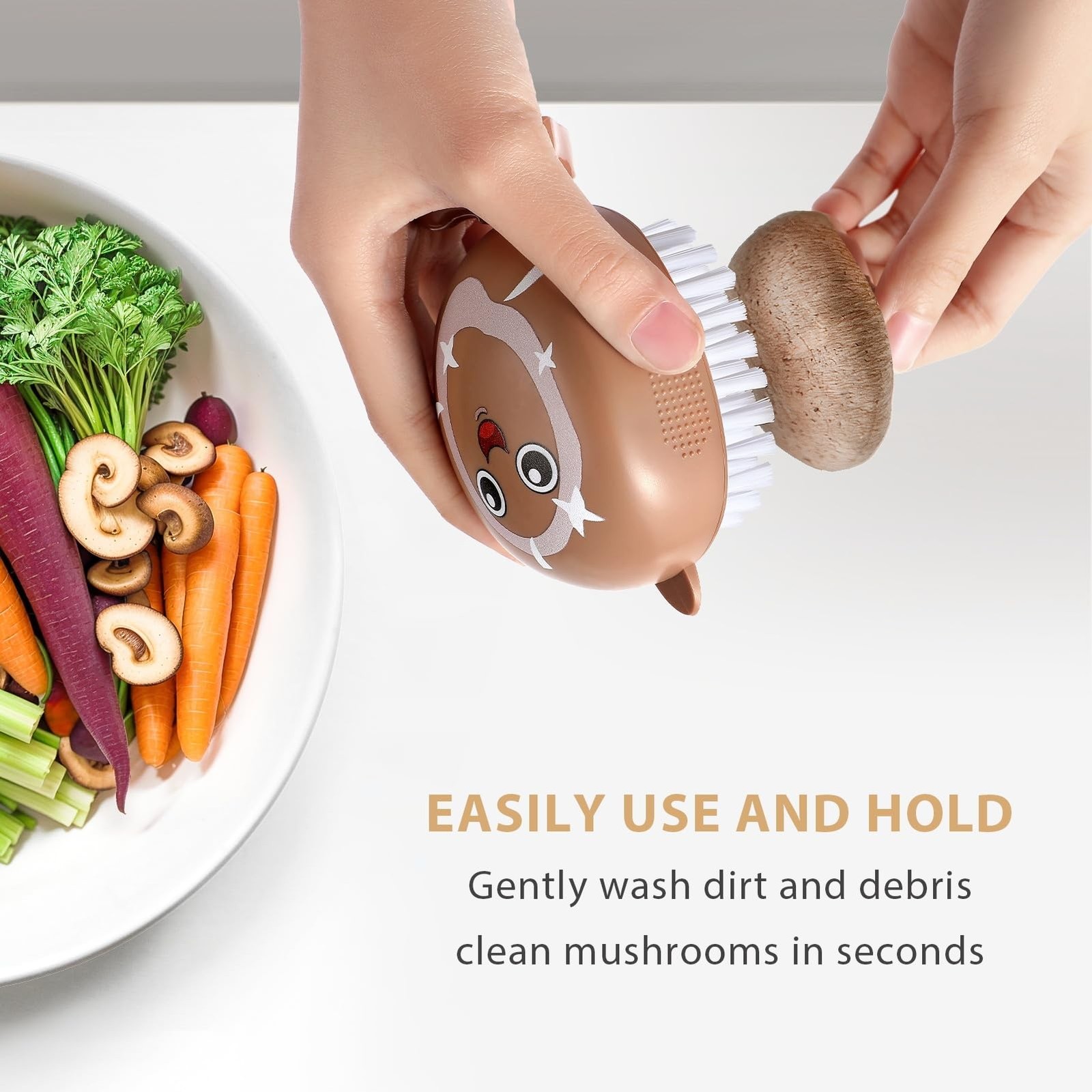 Vegetable Brush Scrubber Potato Mushroom Scrubber Brush Cleaning Veggie Fruit W