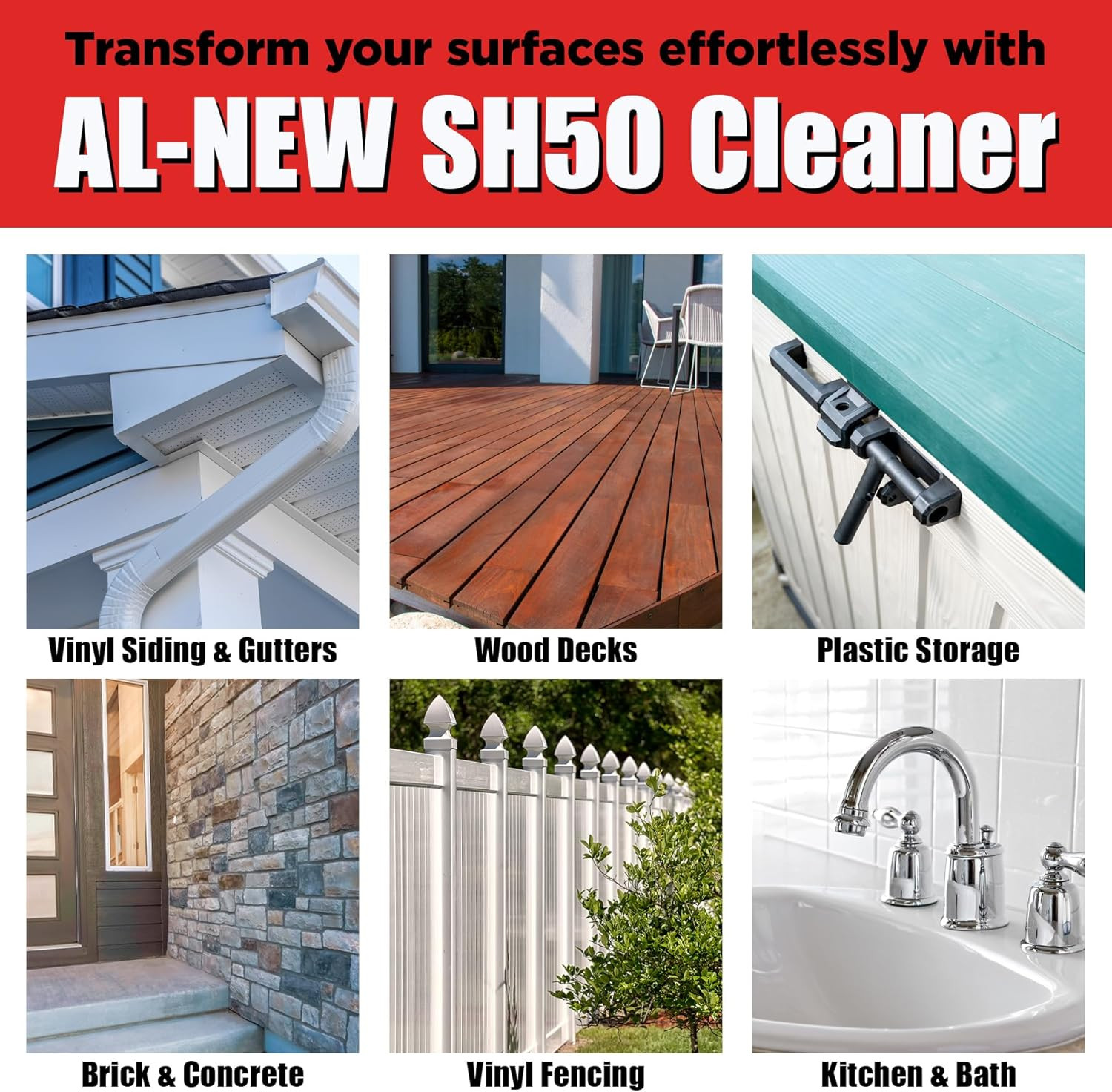 SH50 Mold and Mildew Stain Remover | Scrub Free Formula | Works Great on Decks,