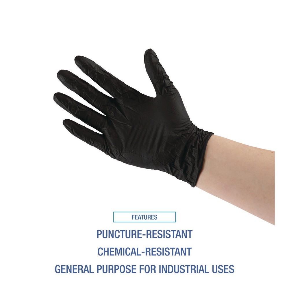 Boardwalk 396SBXA 4.4 mil Disposable Nitrile Gloves – Small, Black (100/Box) New