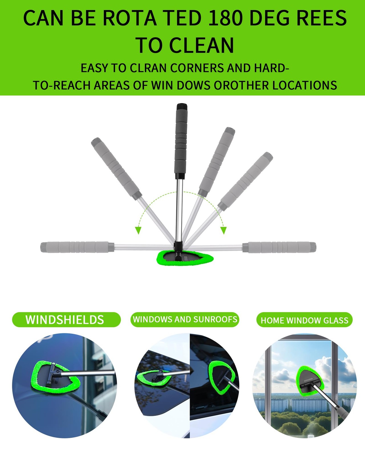 Auto Window Cleaning Tool Retractable Windshield Cleaner Wand Car Window Glass C