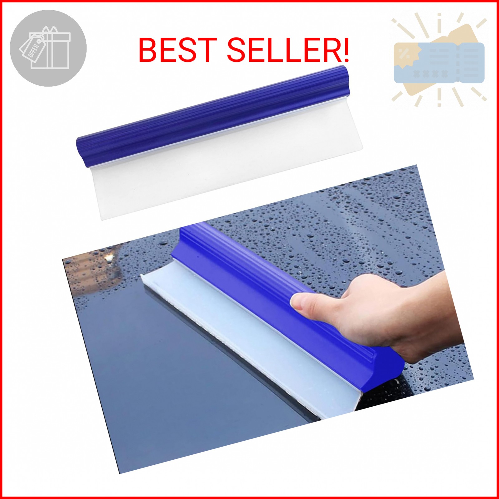 Hbxdeco Professional Automotive Wiper Blade Squeegee, 12 inch 3-Layer Silicone W
