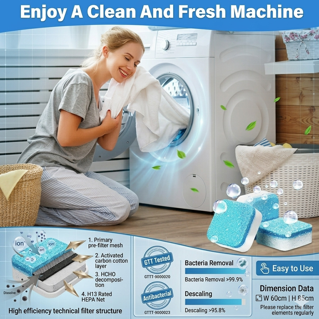 Uproot Clean Washing Machine Cleaner Tablets – 12 Pack for a 12 Month Supply. Fo