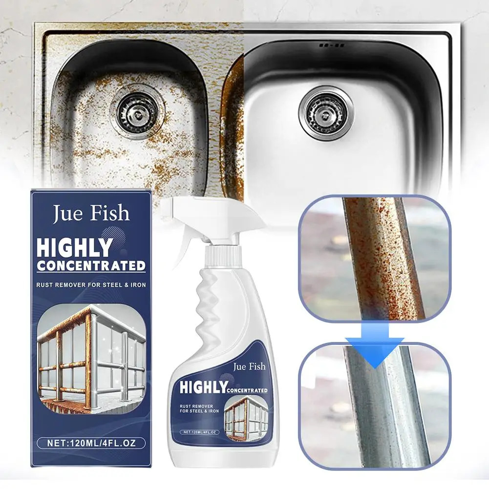 Industrial Rust Remover 120ml Highly Concentrated Fast Acting Steel Iron Cleaner