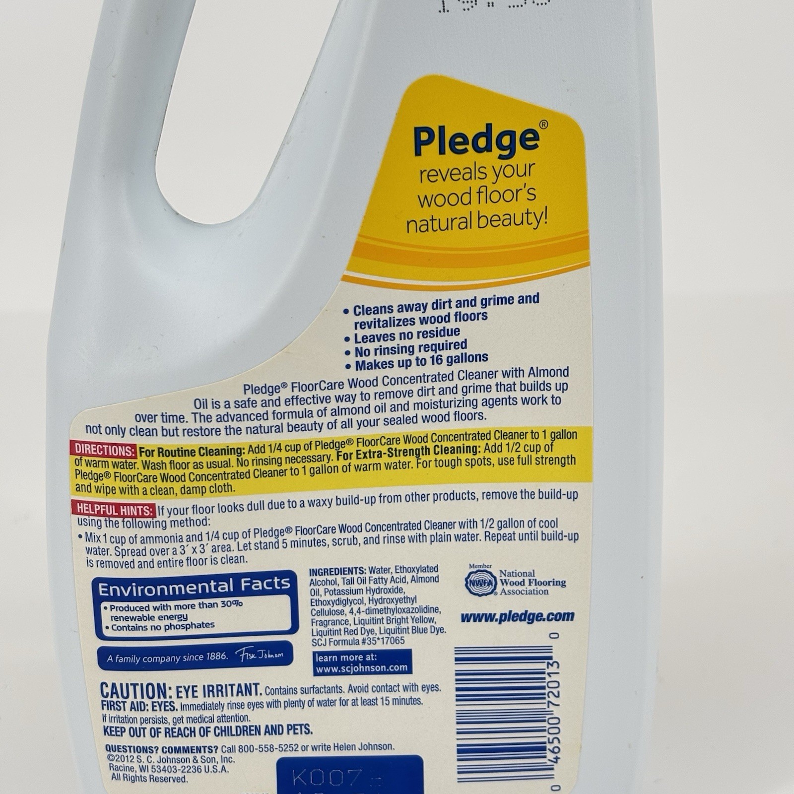 Pledge Floor Care Concentrated Wood Cleaner With Almond Oil 32 fl /Oz/26.9 fl oz