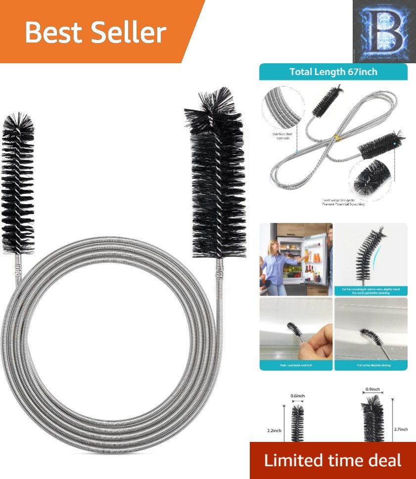 Stainless Steel & Nylon 67″ Drain Cleaning Brush – Effortless Pipe Maintenance