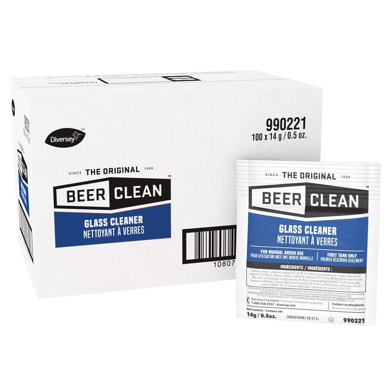 Sealed Air Beer Clean Manual Brush Beer Cleaner, 0.5 oz., Powder | 100 Pack/Case