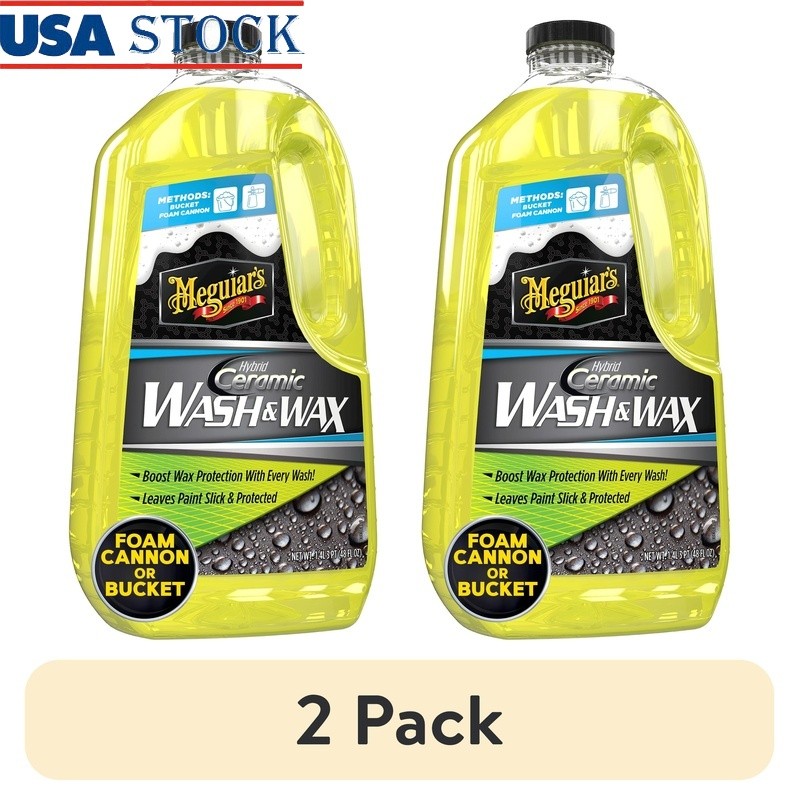 2 Pack Hybrid Ceramic Wash Wax 2 in 1 Car Wash Soap Foam Cannon Clear Coat Safe