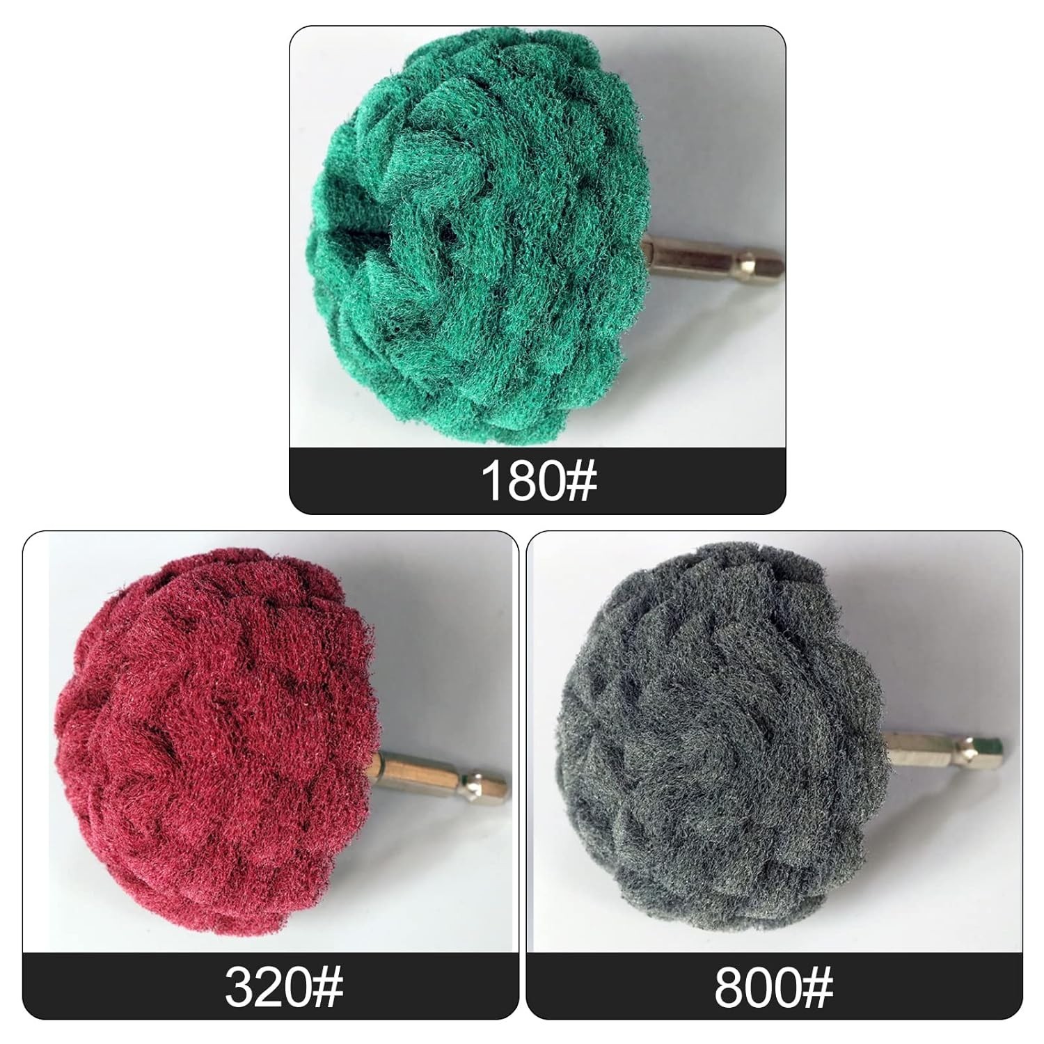 Abrasive Drill Buffing Set 9pcs Non Woven Metal Surface Cleaning Accessories
