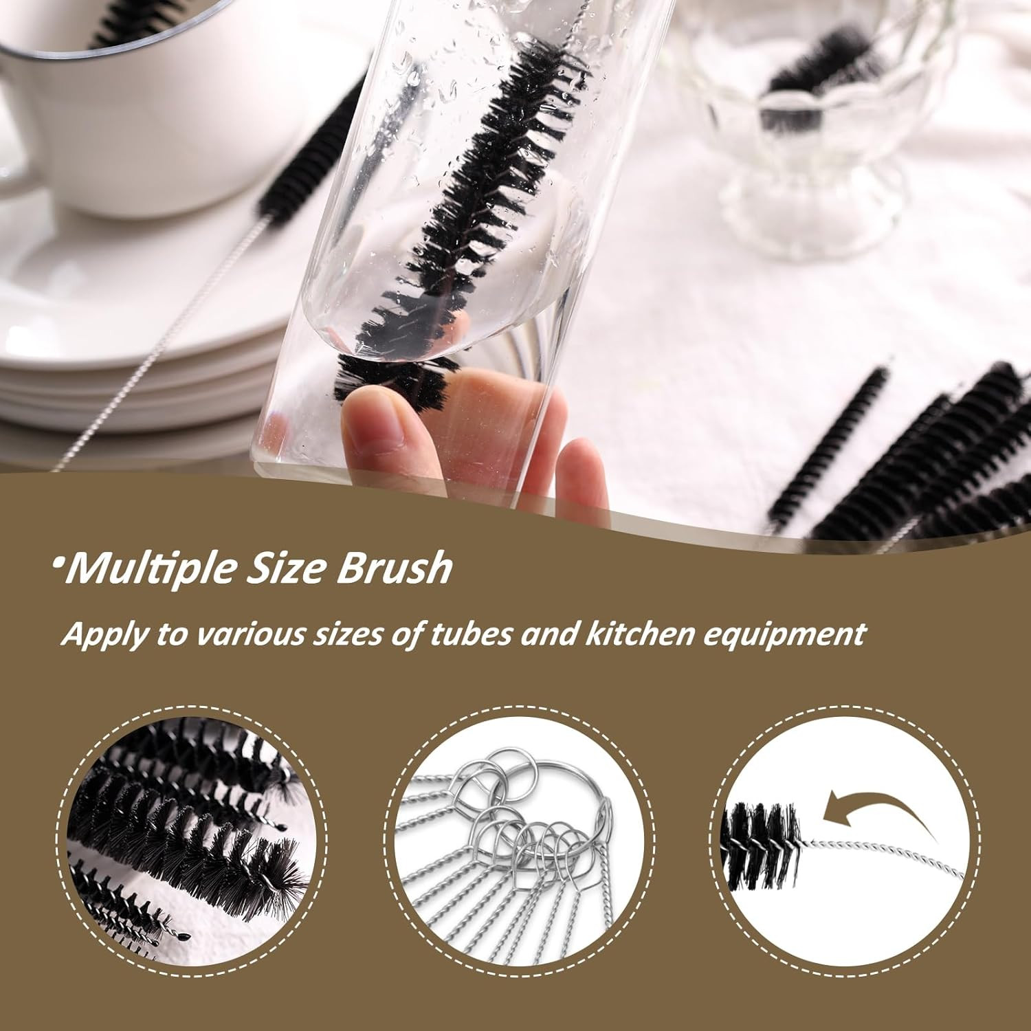 Straw Cleaner Brush, 14PCS 8.2 Inch Nylon Tube Brush Set, Bottle Cleaning Brushe