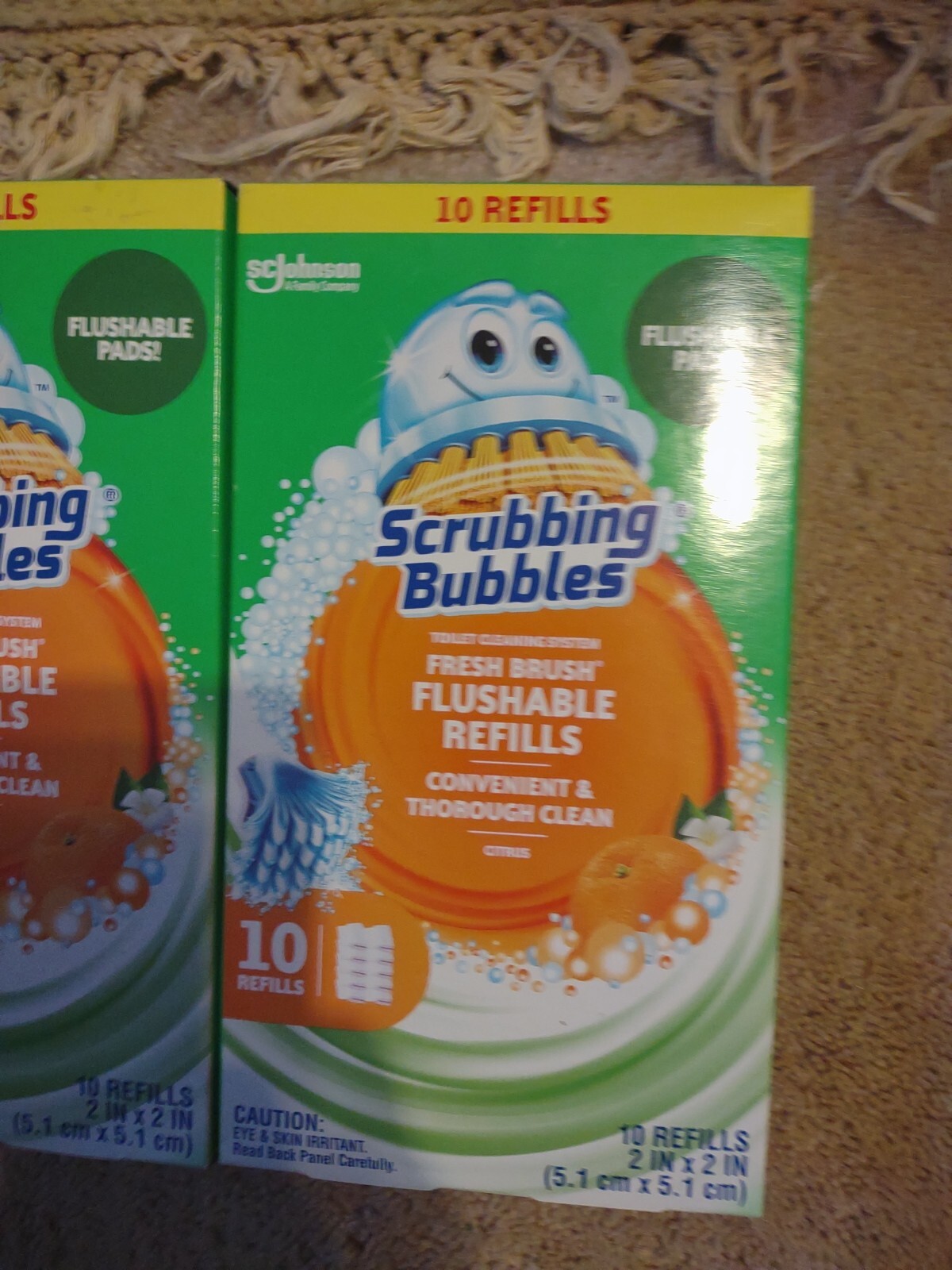 2 boxes Scrubbing Bubbles Flushable Fresh Wand Refills 10 Each Citrus Scent