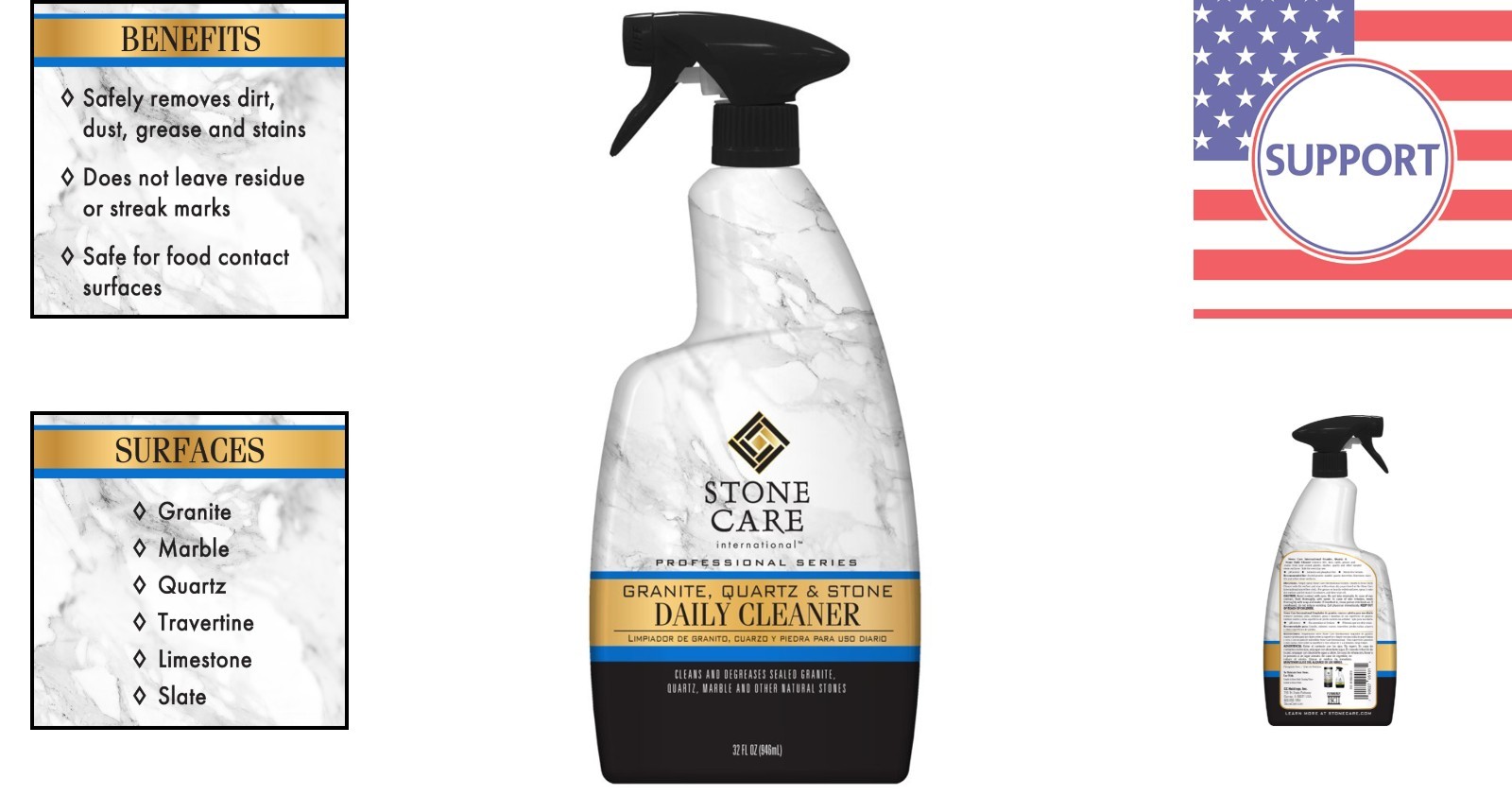 Citrus Scent Granite Cleaner – 32 Oz Streak-Free Formula for Natural Stone