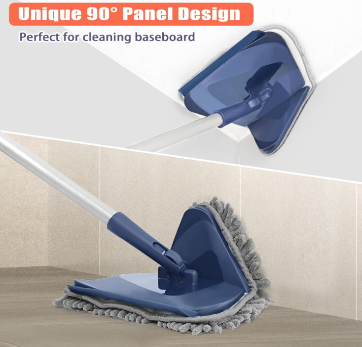 Mopa Limpiaparedes 3 en 1 con Mango 82” y 6 Almohadillas Microfibra