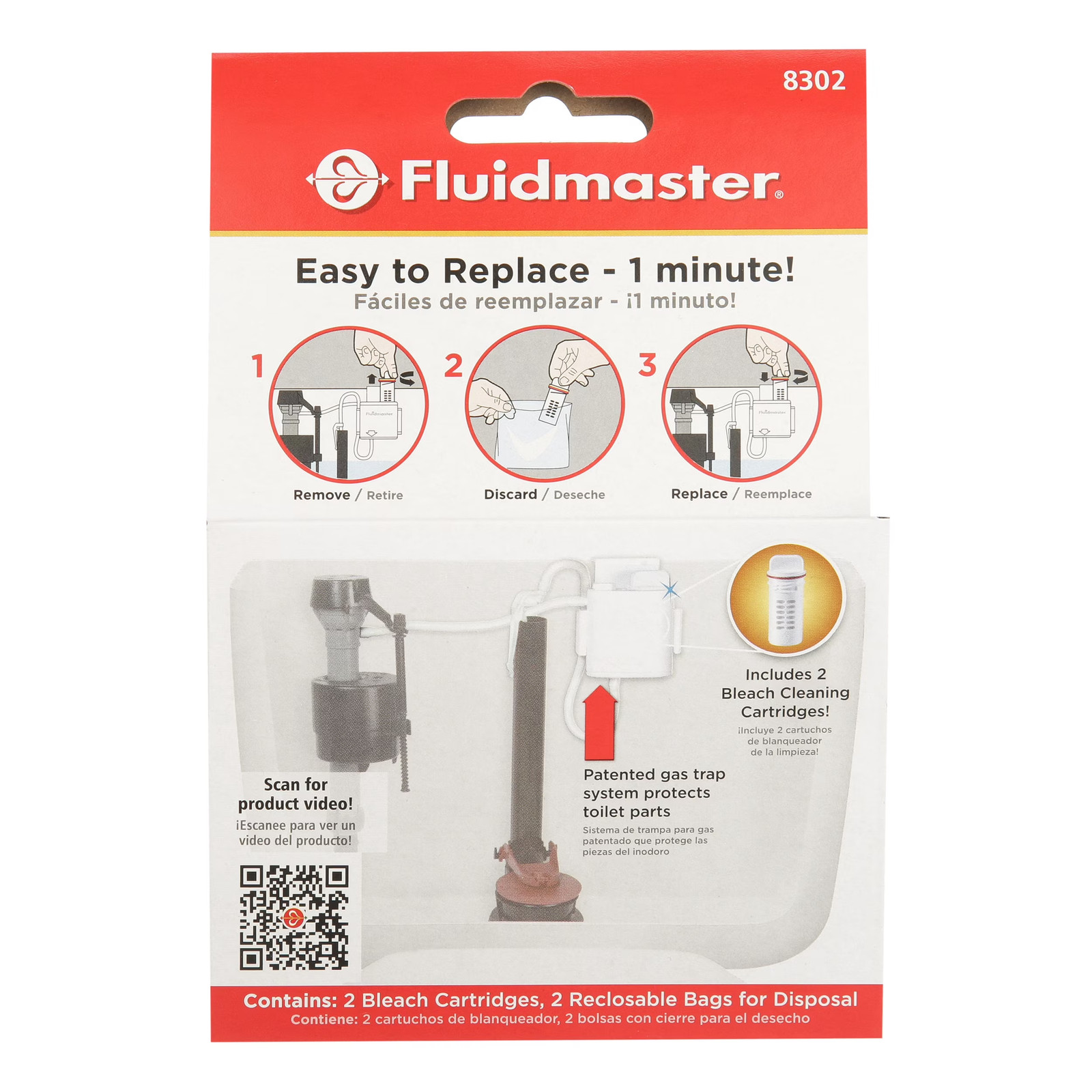 4 Pack Flush N Sparkle Bleach Toilet Cleaning Refills (2-Pack), 8302P8