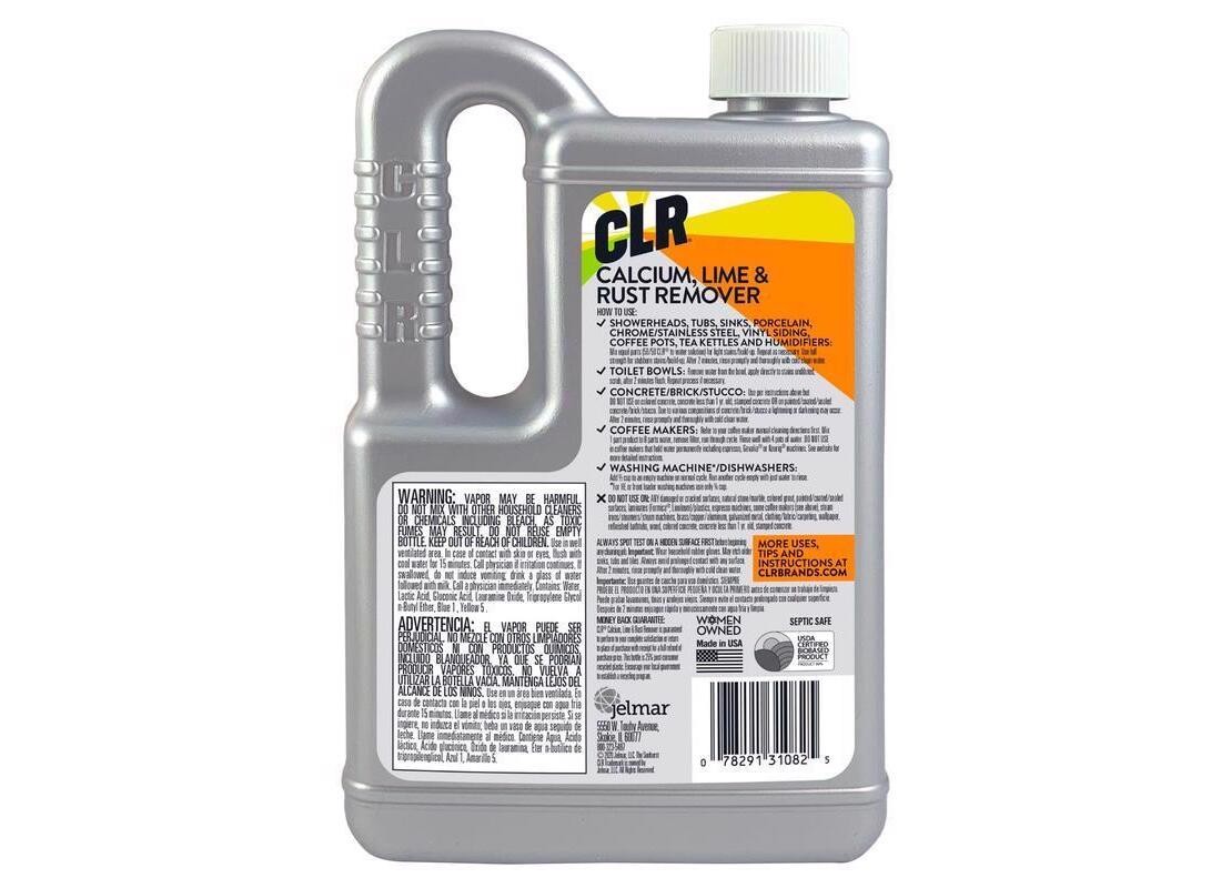 CLR CL-12 Calcium/Lime/Rust Cleaner, 28 oz, Liquid, Slightly Acidic, Lime Green