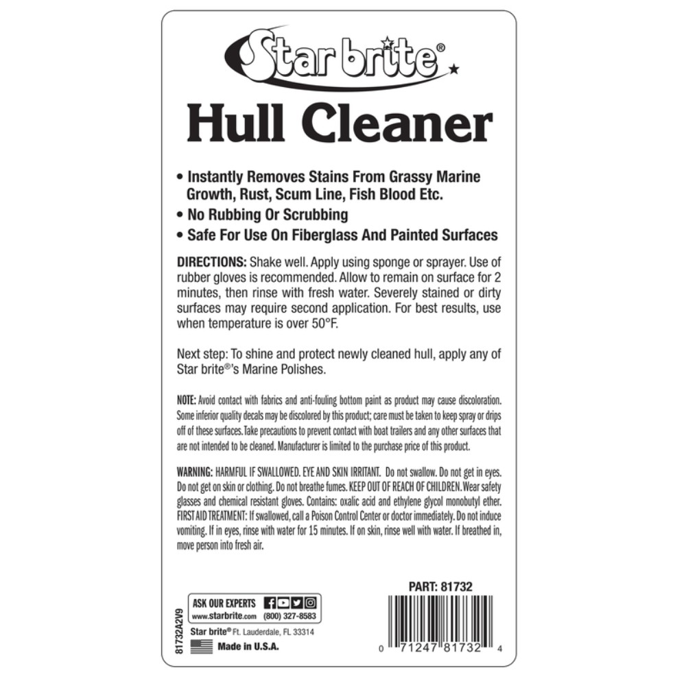 Star Brite 81732PW 32 oz. Instant Hull Cleaner Liquid 2.25 L x 3.5 W in.