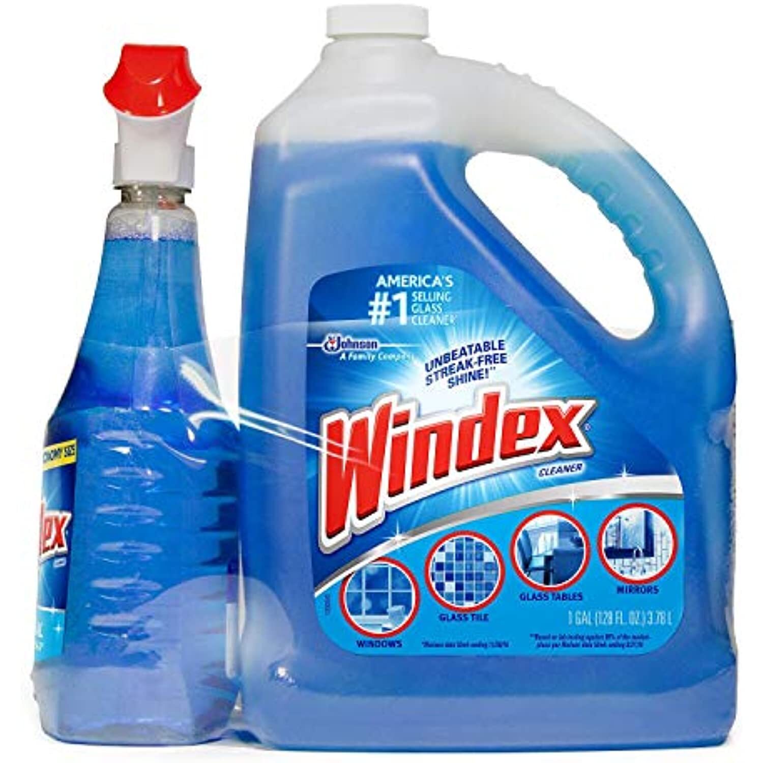 Windex Original Glass Cleaner (128 oz. refill + 32 oz. trigger)