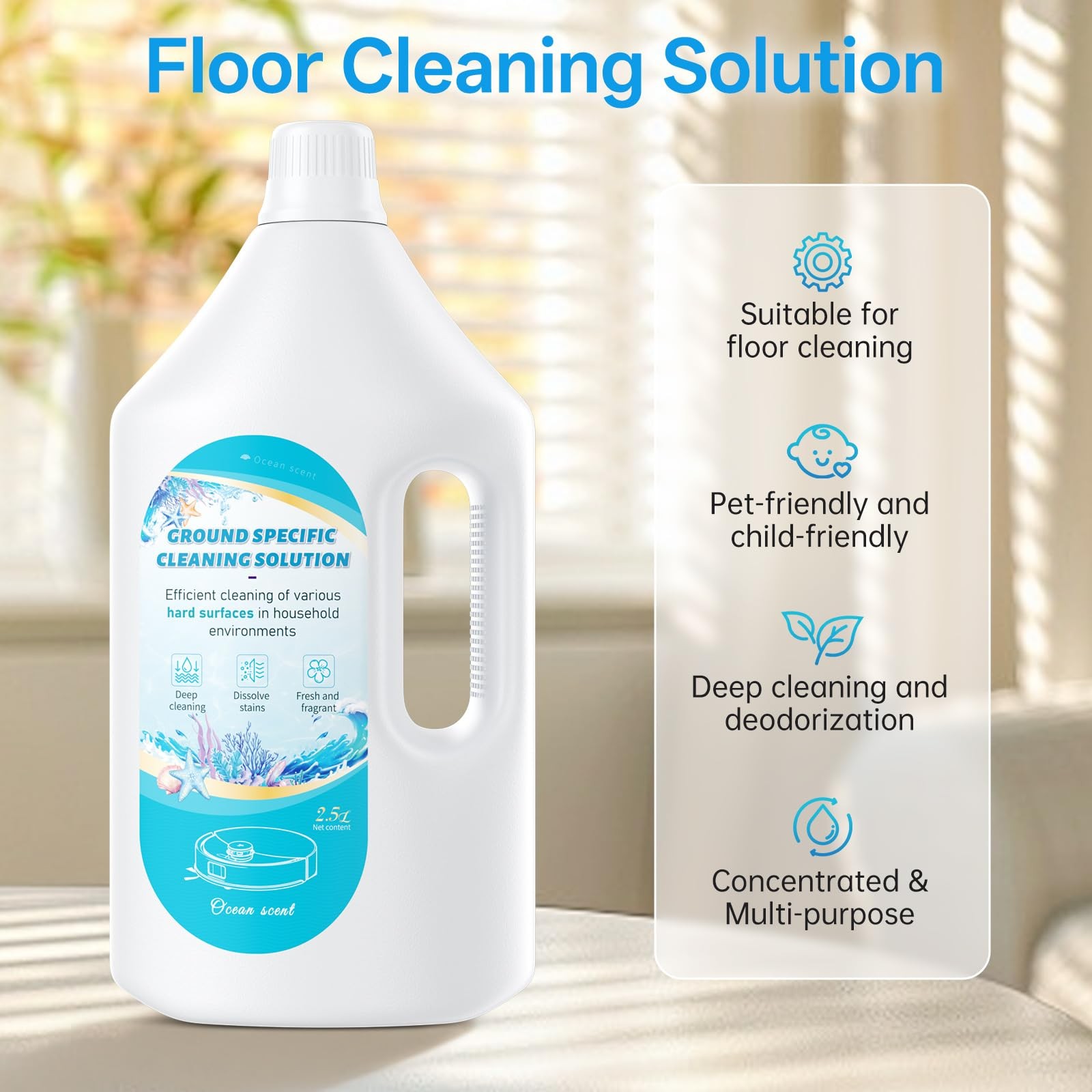 2.5L Fresh Ocean Floor Cleaning Solution suitable with Robot Vacuum
