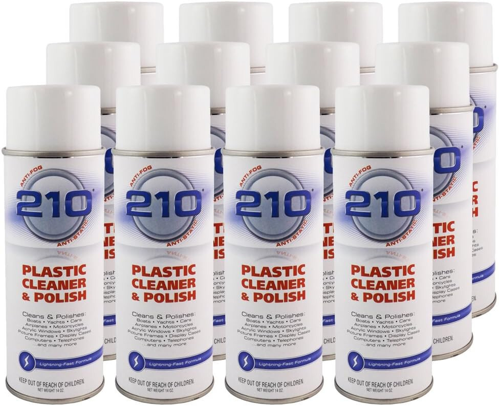 210 Plastic Cleaner & Polish 12-Pack 14 oz Marine Isinglass, Plexiglas Camco