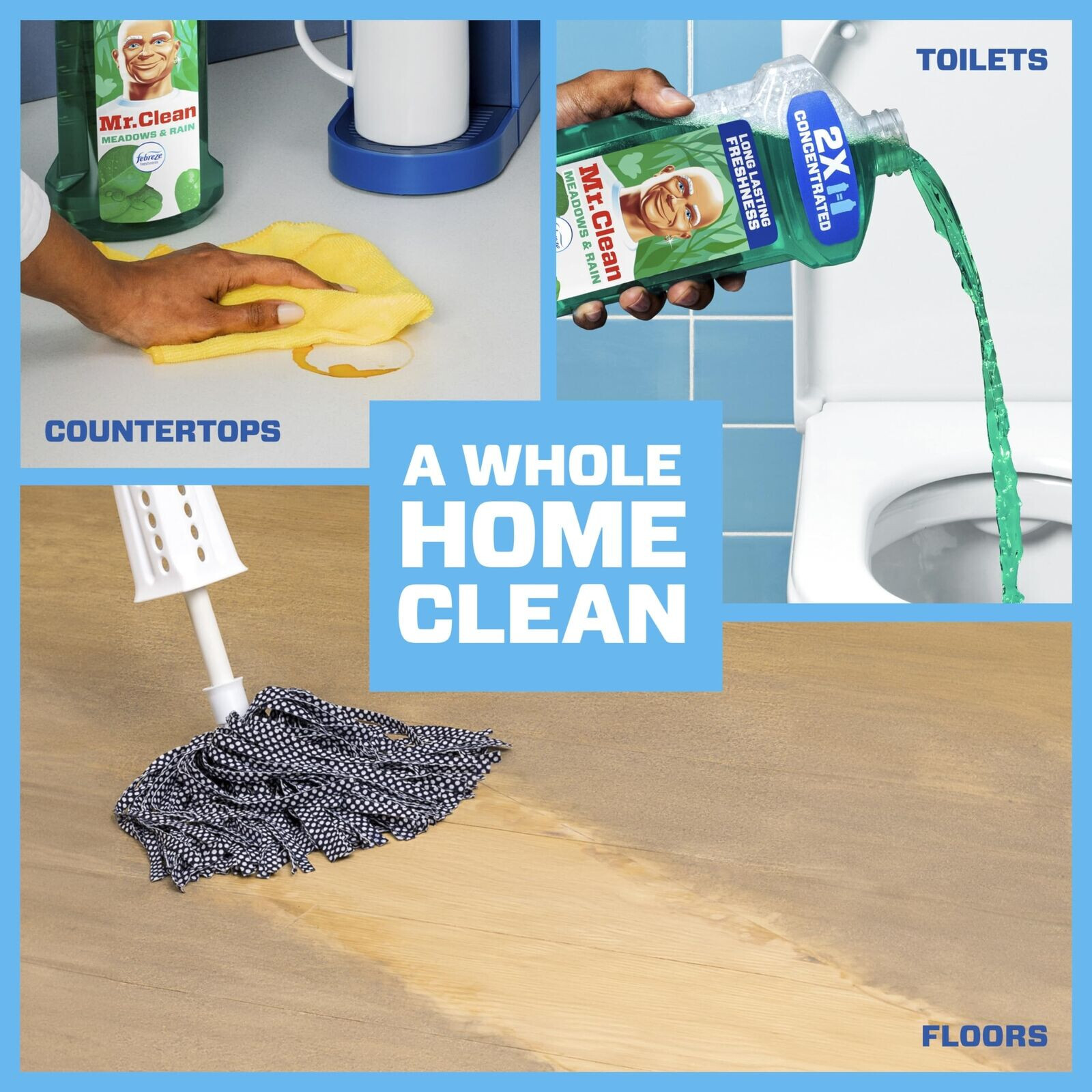 Mr. Clean 2X Concentrated All Purpose Cleaner Febreze Meadows Rain Scent – 41 oz