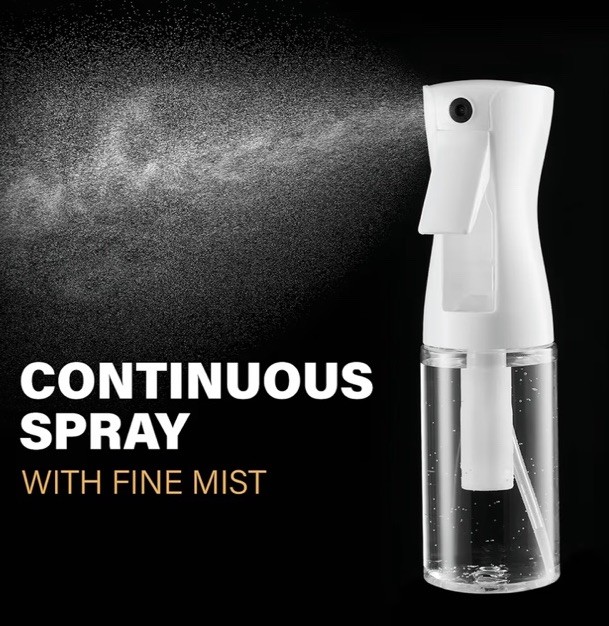 Super + Continuous Fine Mist Spray Bottle Reusable and Refillable 6.8 Oz
