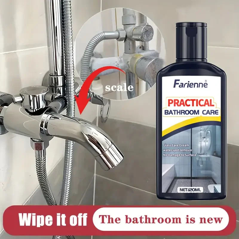 Bathroom Glass Polish – Powerful Hard Water Spot Remover and Descaler for Shower