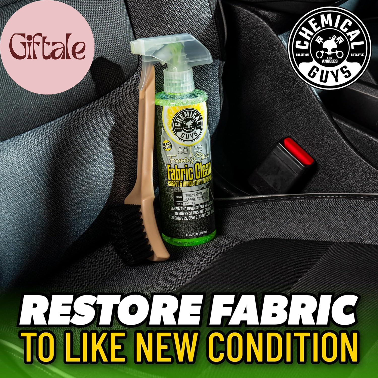 Foaming Citrus Fabric Clean Carpet & Upholstery Cleaner – Car Carpet Cleaner Spr