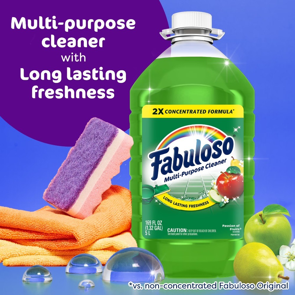 2X Multi-Purpose Cleaner, No Rinse Floor Cleaner,Passion of Fruits Scent,169floz