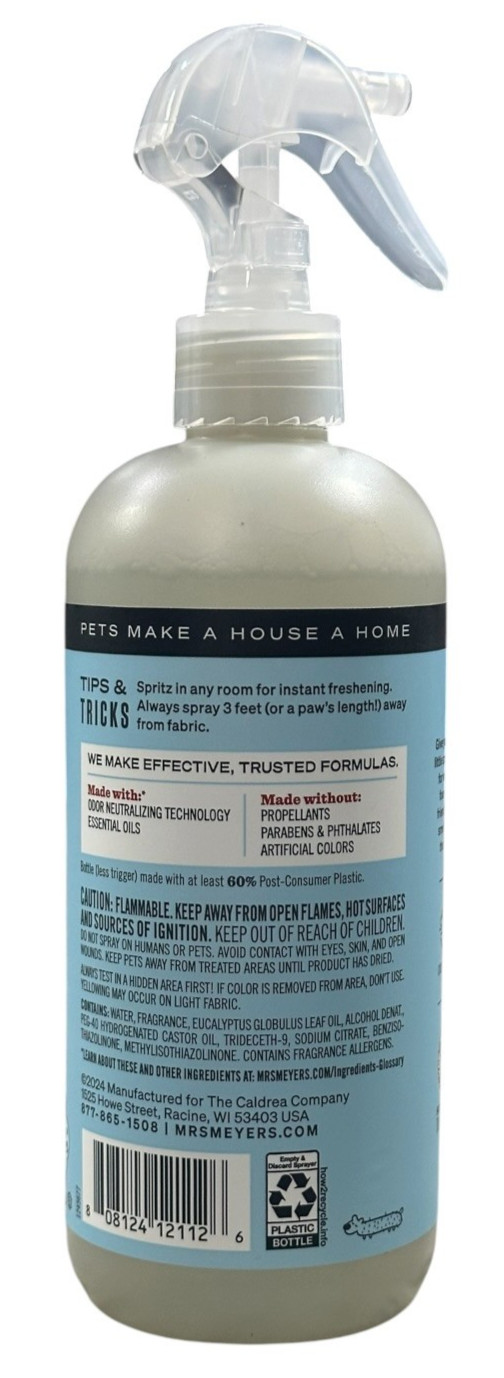MRS MEYER S CLEAN DAY Pet Odor Neutralizer Coconut Leaf Scent 12oz