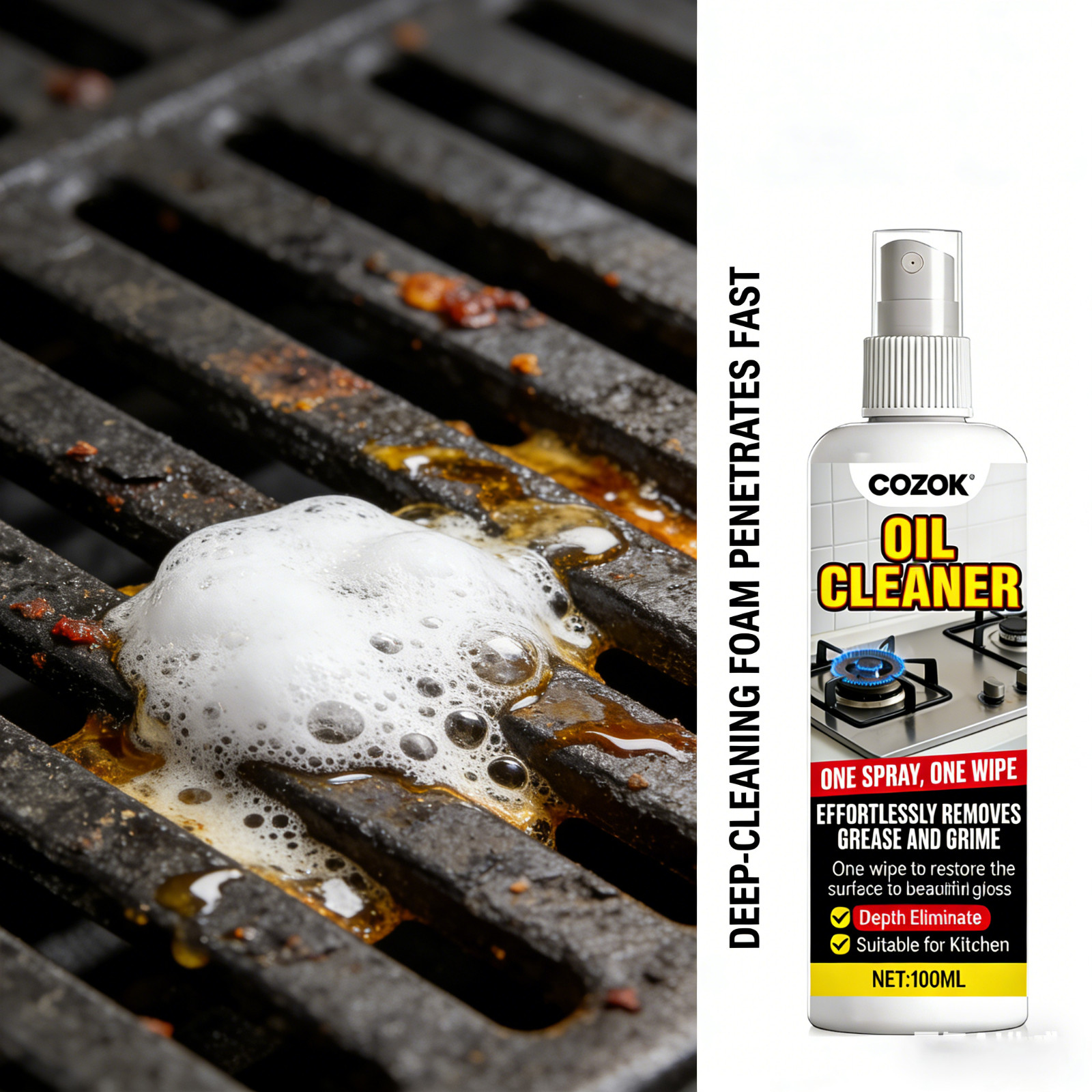 Quick Wipe Kitchen Degreaser – One Spray One Wipe, Restores Shine in Minutes