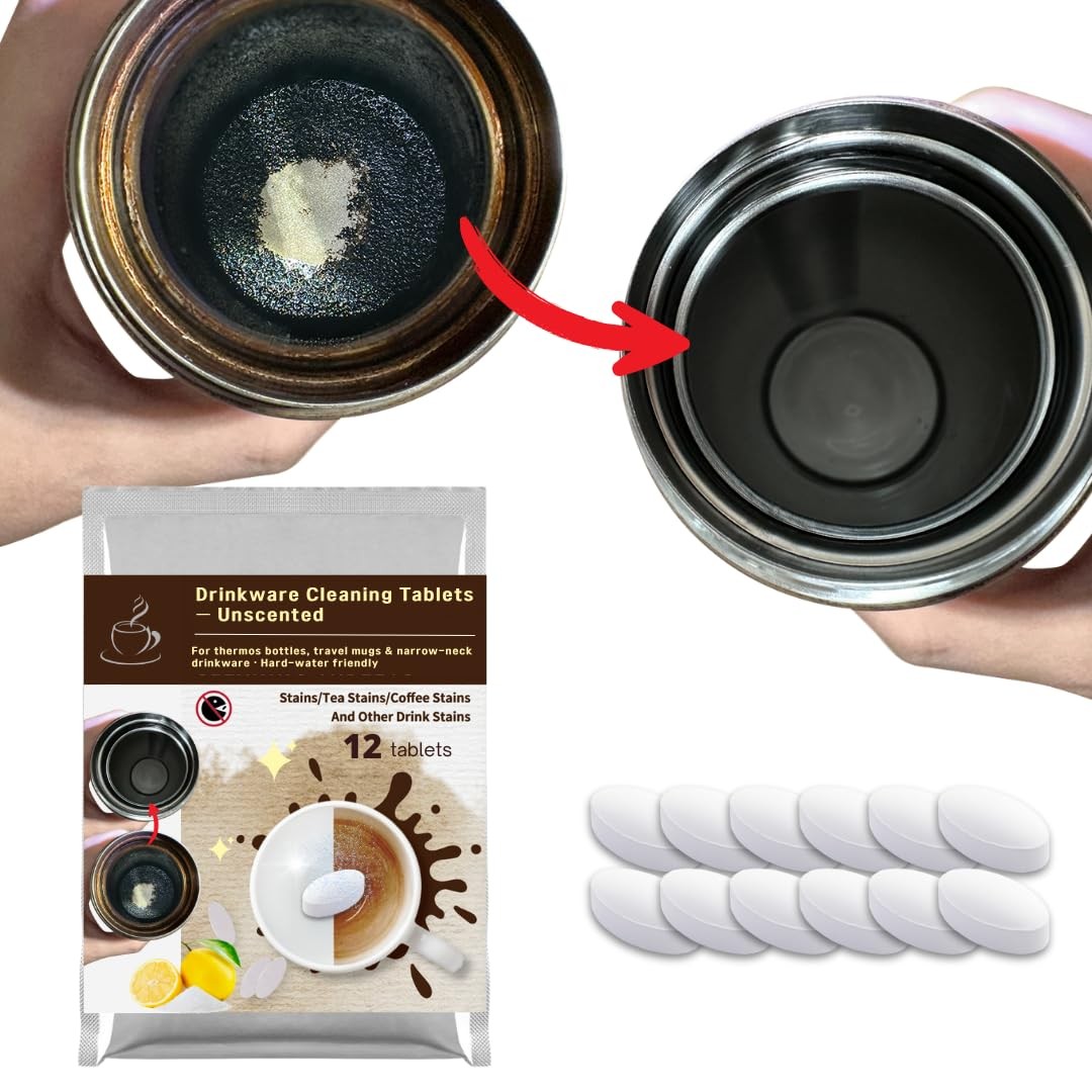 LAST8OTTLE Coffee Tumbler Cleaner & Tea Stain Remover – Cleaning Tablets for …