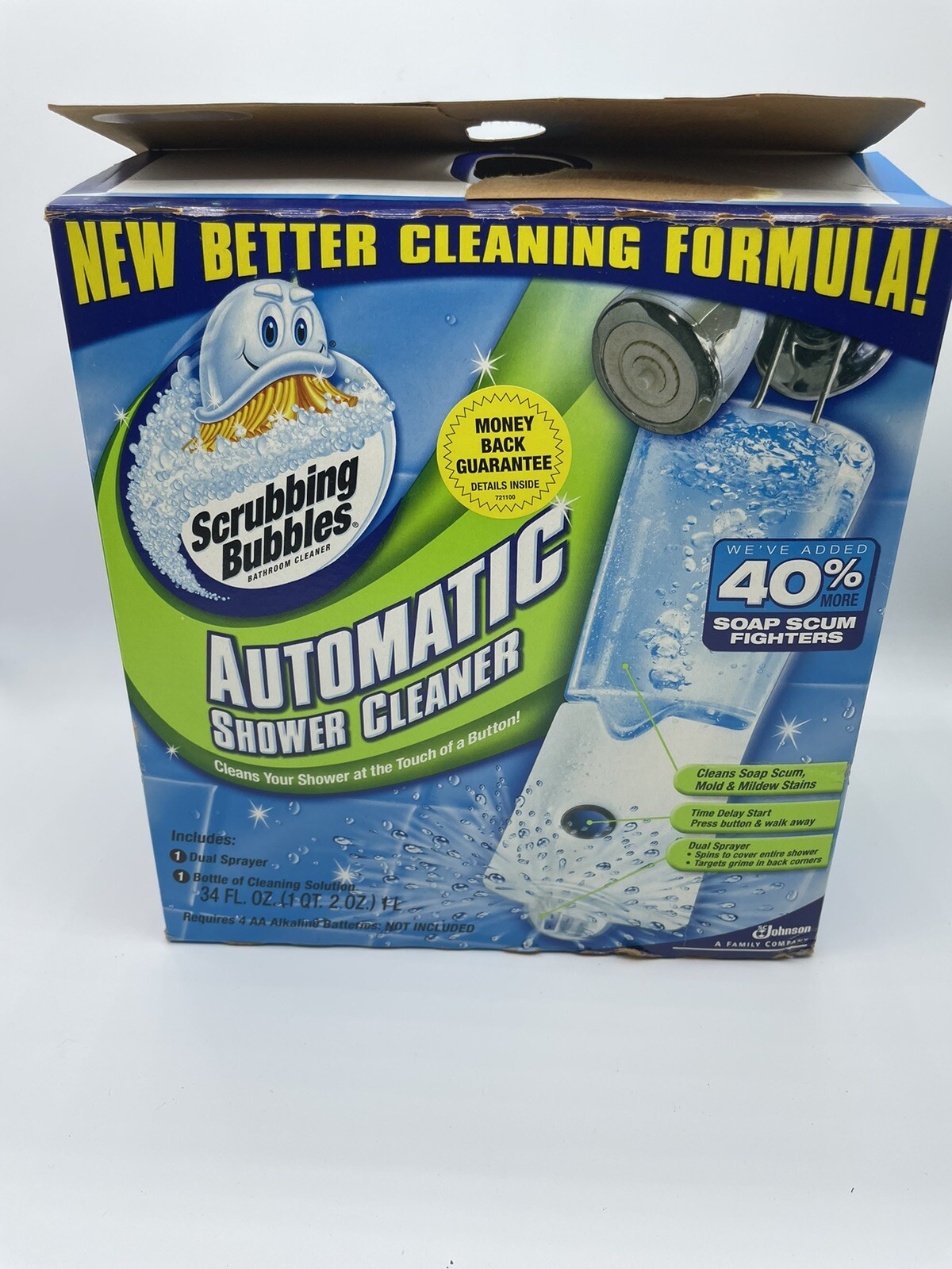 Dual Sprayer Scrubbing Bubbles Shower & Surface Cleaner Liquid 34oz Opened Box