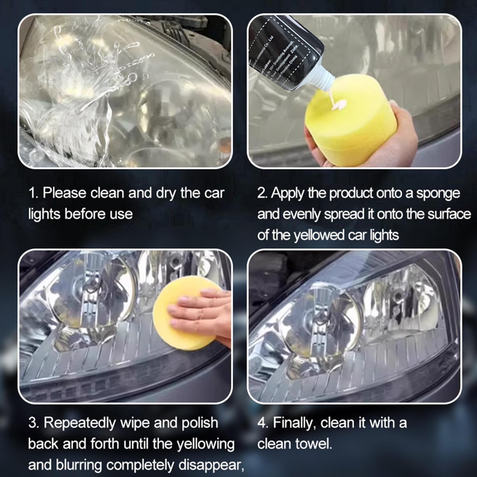 Car Headlight Restoration Cream 60ml Restorer Lens Cleaner Repair Polish