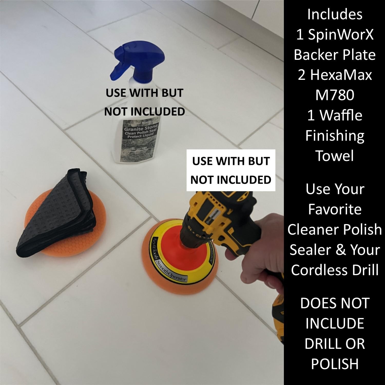 SmoothOperator PROFESSIONAL Drill Powered Granite Stone Quartz Marble Counter…