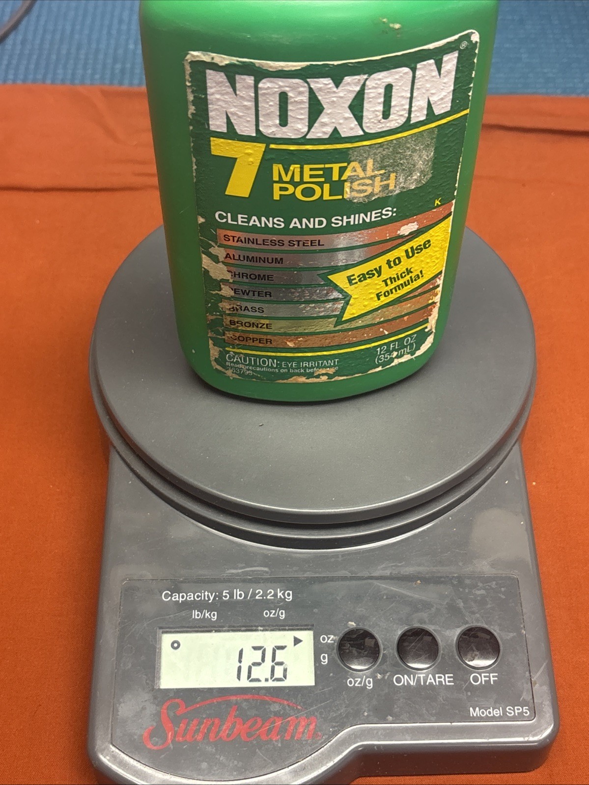 Noxon 7 Metal Polish Cleans & Shines 12 oz ~ 85% Full