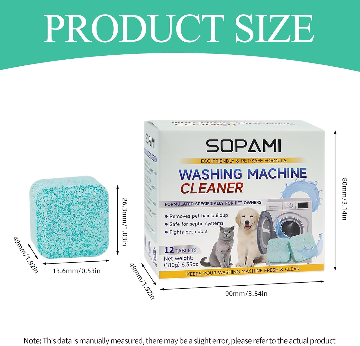 Washing Machine Cleaner Tablets 12 Pack, Deep Clean HE Front Load Top Load Washe