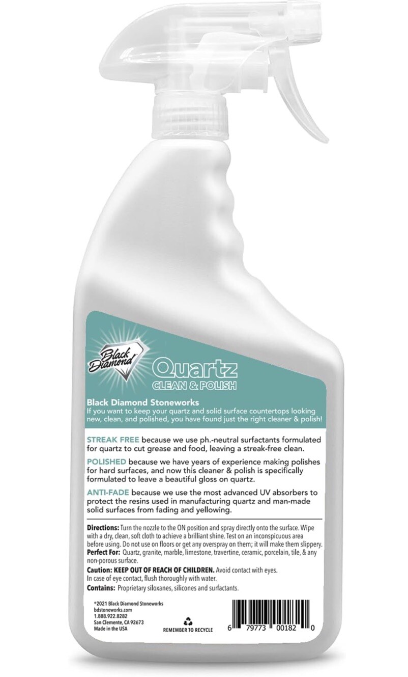 Daily Spray & Shine Quartz Countertop Cleaner & Polish~UV Anti-Fade~32oz