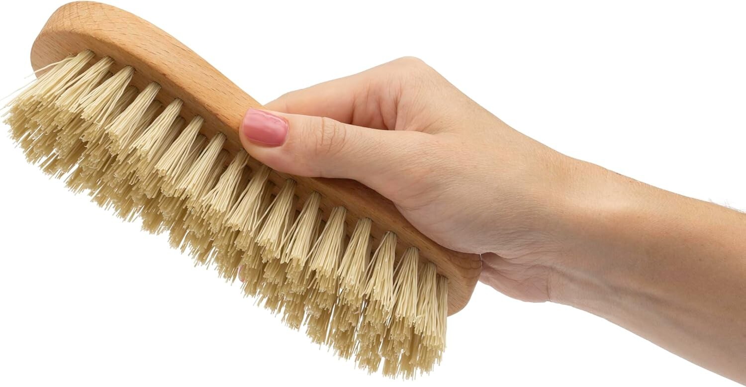 Durable Beech Wood Handheld Scrub Brush with Angled Bristles – Ideal for Floors