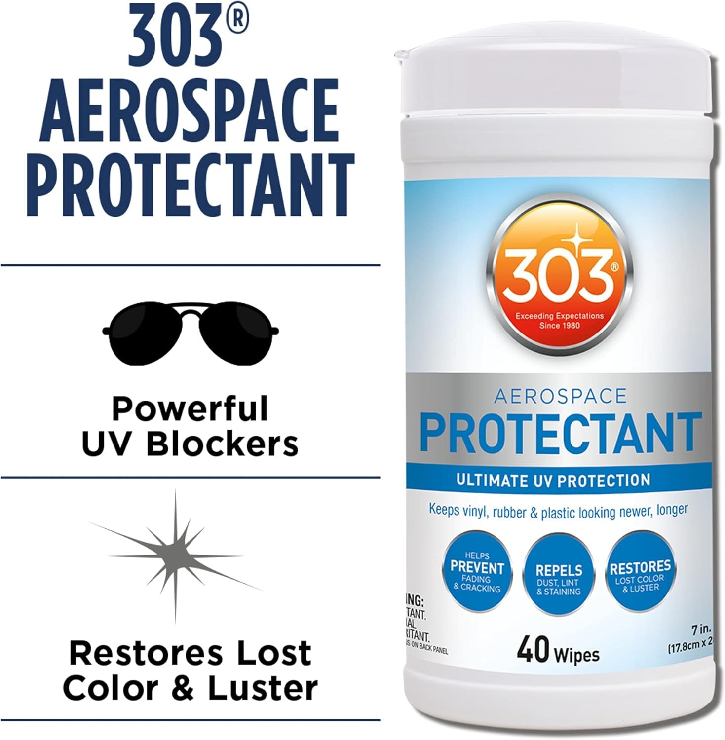 303 Products (30321) Products Aerospace Protectant 40 Count Wipes – Ultimate UV
