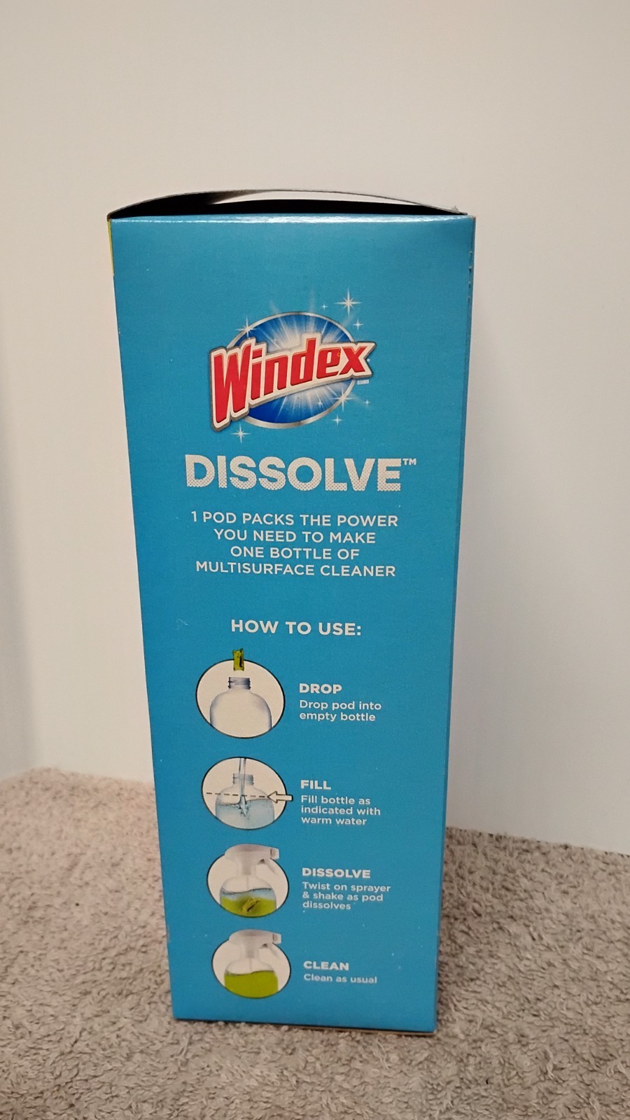 NEW Windex Dissolve Pod Multisurface Cleaner Starter Kit w/ 2 Box Refills. (03)