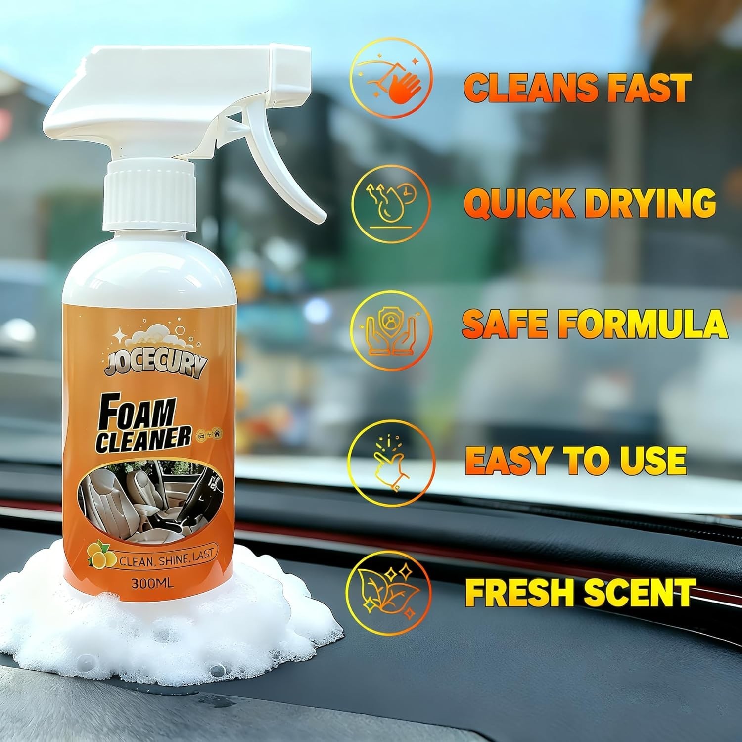 2Pcs Multi-Purpose Foam Cleaner, 600ML Car Interior Cleaner for Leather Seats…