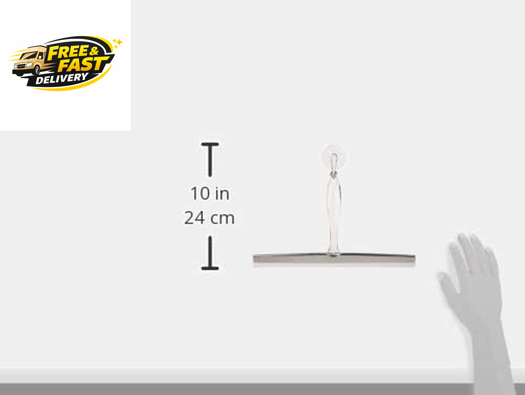 Idesign Zia Metal and Plastic Bathroom Squeegee for Shower, Glass Doors,