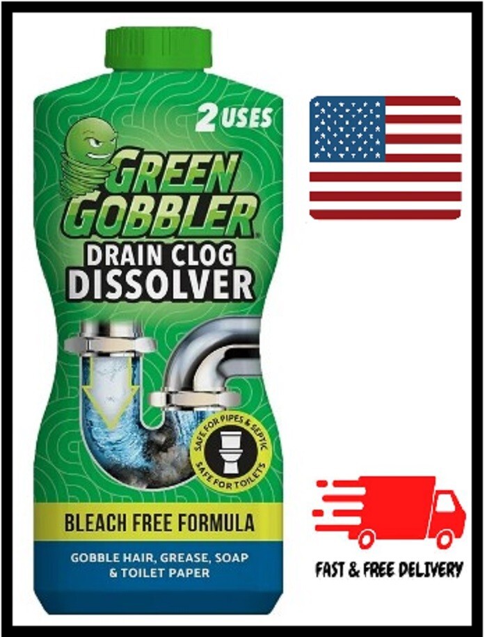 Green Gobbler Drain Clog Remover and Cleaner, Septic-Safe, Bleach-Free, No Harsh