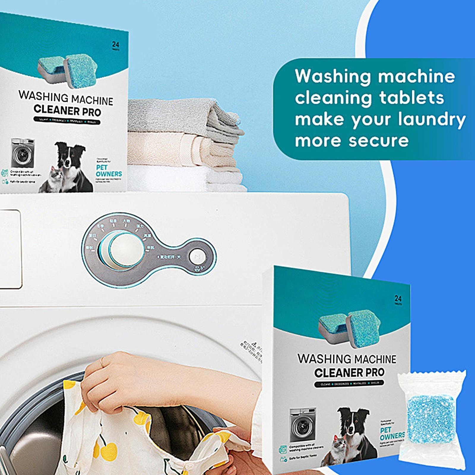 Uproot Clean Washing Machine Cleaner Tablets – 24 Pack for a 12 Month Supply. Fo