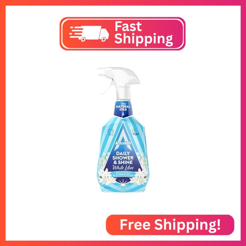 Astonish Daily Shower Shine White Lilies Cleaning Spray – No Scrub After Shower