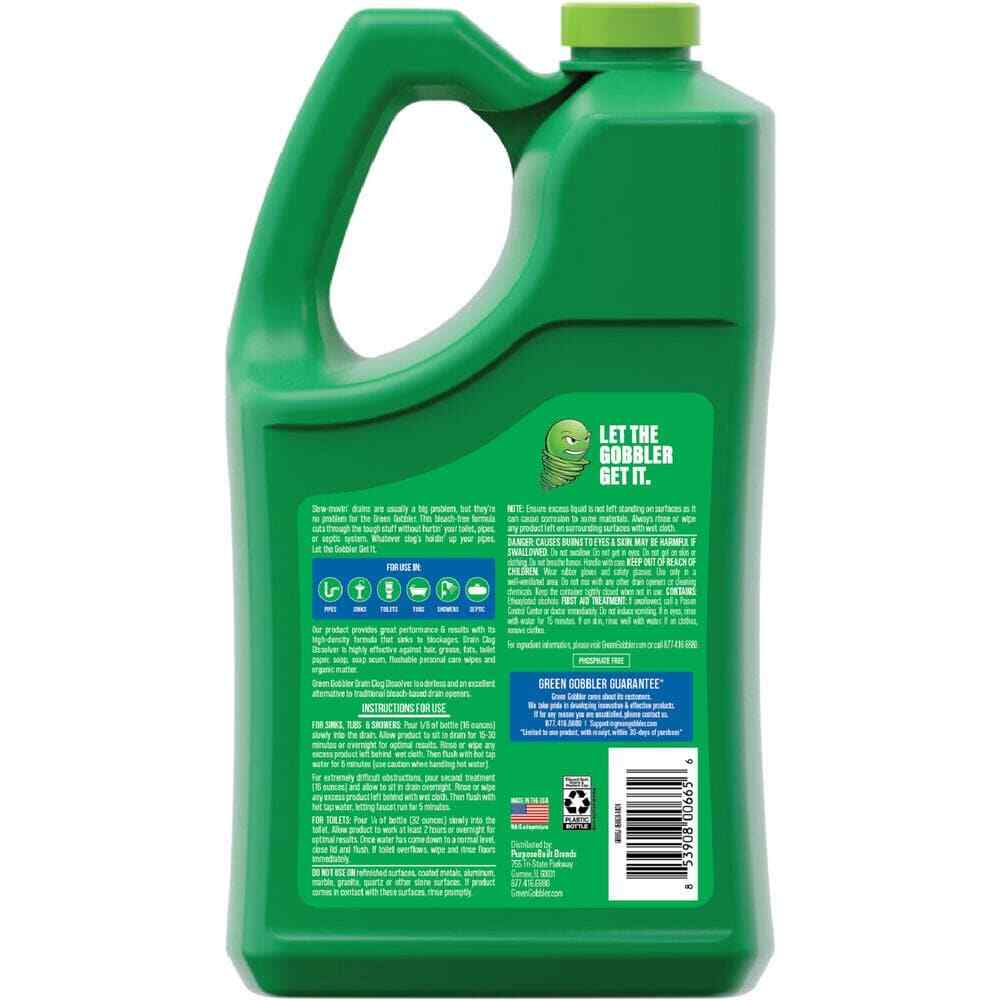 Drain and Toilet Clog Dissolver Odorless Biodegradable Formula Fume-Free 1 Gal