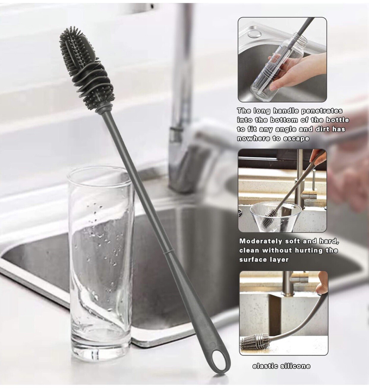 16 Pcs Multi Surface Scrub Brush Set Versatile For Kitchen Cleaning Water Bottle