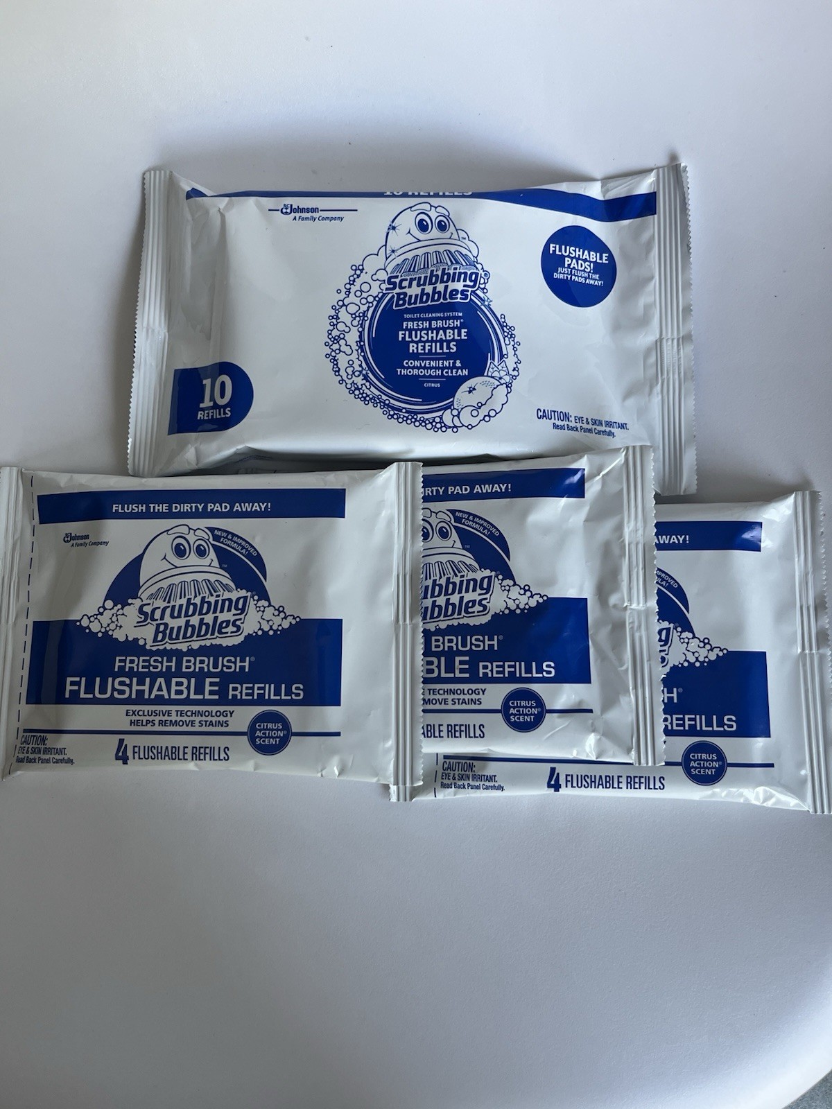 Scrubbing Bubbles Fresh Brush Flushable Pad Refills. Citrus Action New 22 Total
