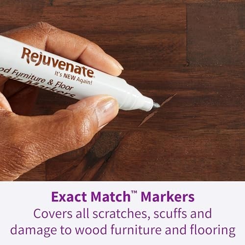 Rejuvenate Exact Match Wood Furniture & Floor Repair Markers, 6 Count, Brown Mar