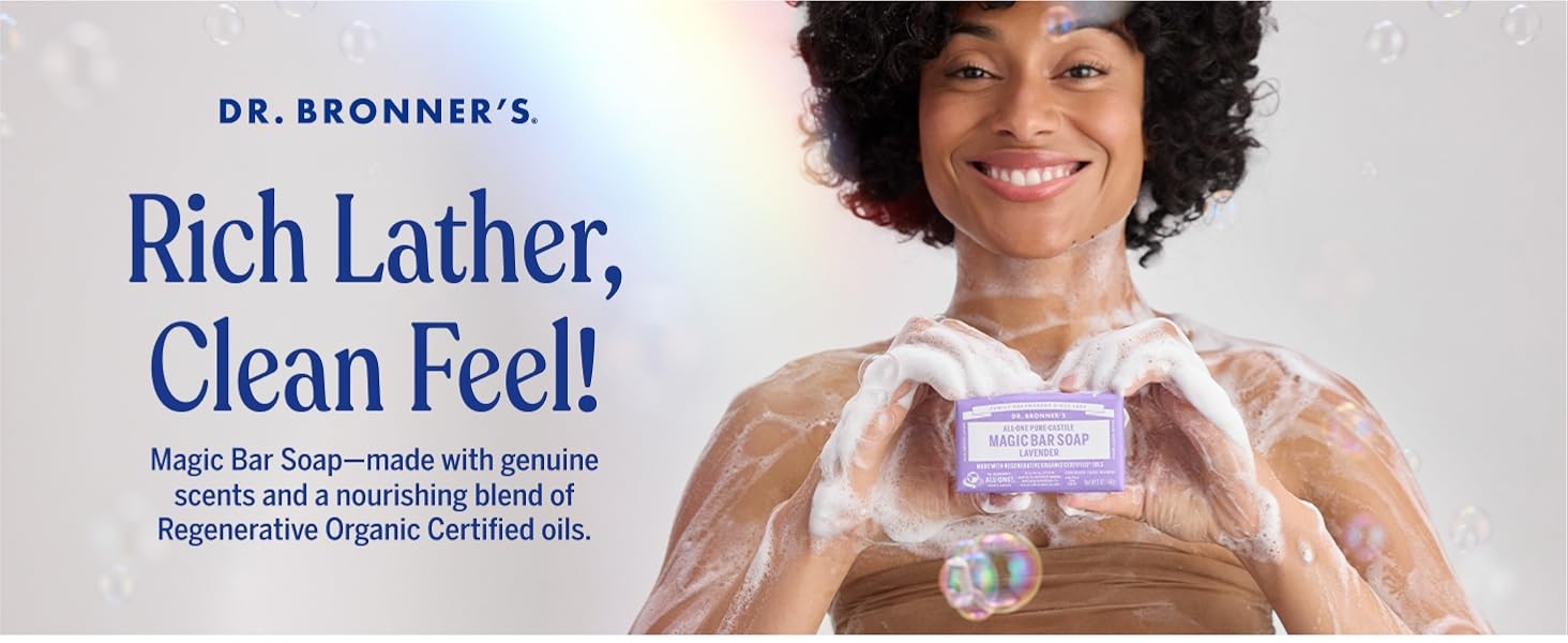 Pure-Castile Magic Bar Soap – Made with Regenerative Organic Certified Oils –