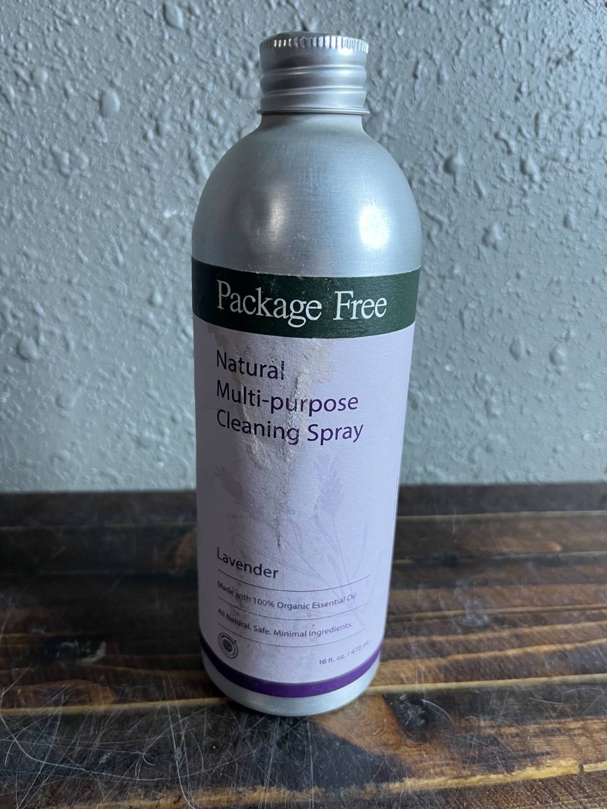 Package Free All Natural MultiPurpose Cleaning Spray Lavender Essential Oil 16oz